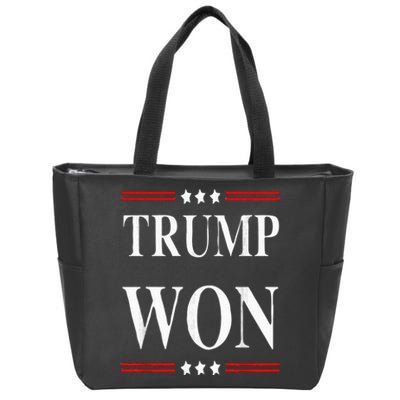 Trump Won 2024 Election Zip Tote Bag