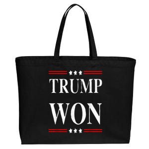 Trump Won 2024 Election Cotton Canvas Jumbo Tote