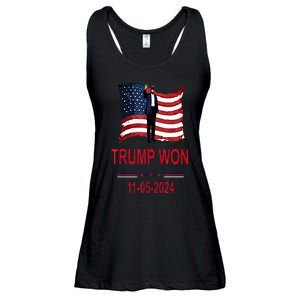 Trump Wins 2024 Election Trump Won 2024 Ladies Essential Flowy Tank