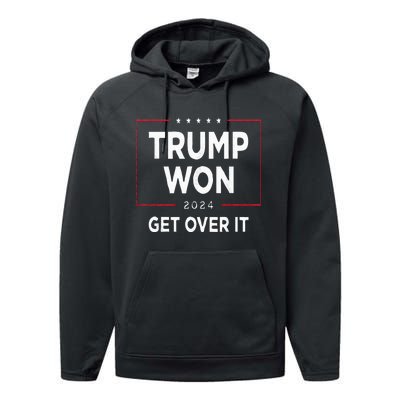 Trump Won 2024 Election Performance Fleece Hoodie