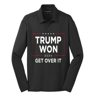 Trump Won 2024 Election Silk Touch Performance Long Sleeve Polo