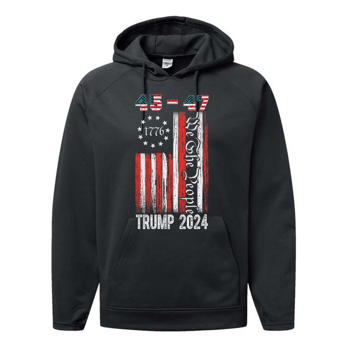 Trump Won 2024 Get Over It 47th Us President 45 47 Performance Fleece Hoodie