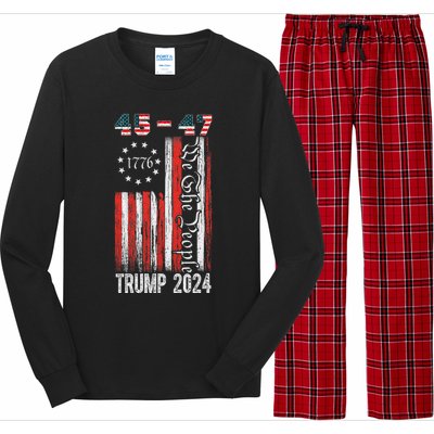 Trump Won 2024 Get Over It 47th Us President 45 47 Long Sleeve Pajama Set