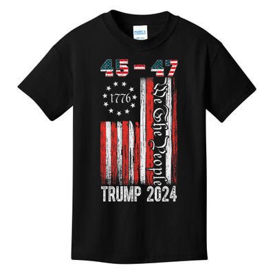 Trump Won 2024 Get Over It 47th Us President 45 47 Kids T-Shirt