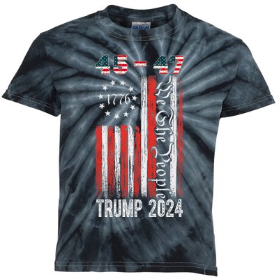 Trump Won 2024 Get Over It 47th Us President 45 47 Kids Tie-Dye T-Shirt