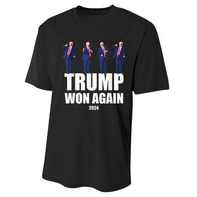 Trump Wins 2024 Presidential Election 2024 Donald Trump Wins Us Presidency Performance Sprint T-Shirt