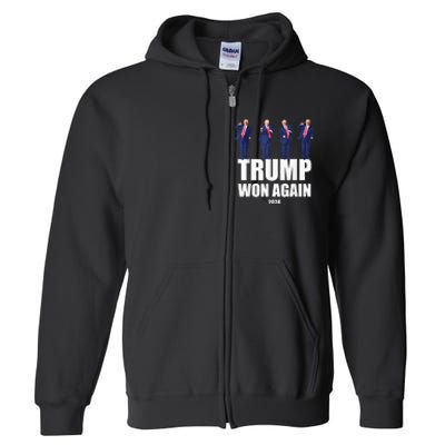 Trump Wins 2024 Presidential Election 2024 Donald Trump Wins Us Presidency Full Zip Hoodie