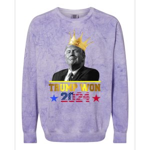 Trump Wins 2024 Presidential Election 2024 Donald Trump Wins Us Presidency Colorblast Crewneck Sweatshirt