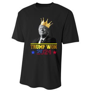 Trump Wins 2024 Presidential Election 2024 Donald Trump Wins Us Presidency Performance Sprint T-Shirt