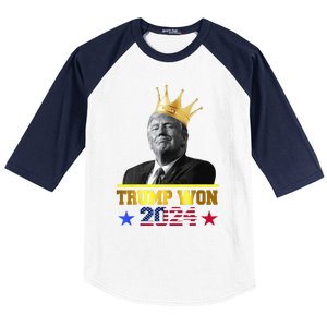 Trump Wins 2024 Presidential Election 2024 Donald Trump Wins Us Presidency Baseball Sleeve Shirt