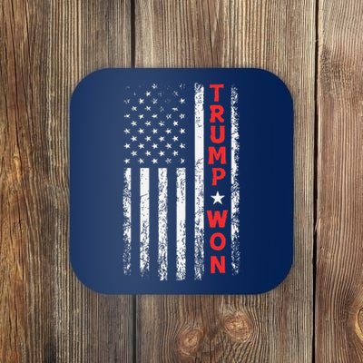 Trump Won 2024 Election Usa Flag Coaster