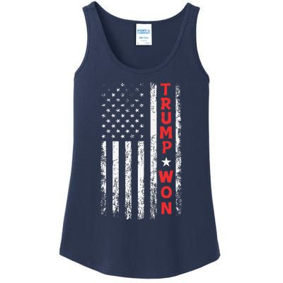 Trump Won 2024 Election Usa Flag Ladies Essential Tank