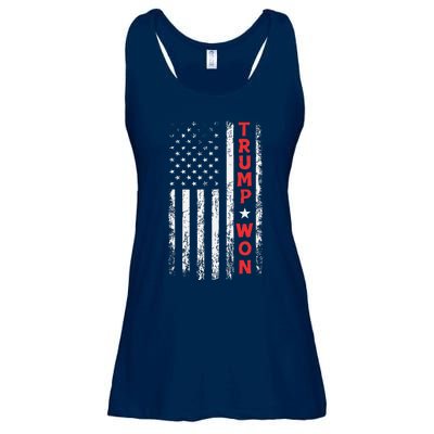 Trump Won 2024 Election Usa Flag Ladies Essential Flowy Tank