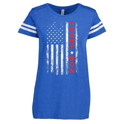 Trump Won 2024 Election Usa Flag Enza Ladies Jersey Football T-Shirt