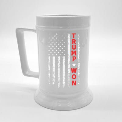 Trump Won 2024 Election Usa Flag Beer Stein