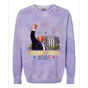 Trump Wins 2024 Presidential Election 2024 Donald Trump Wins Us Presidency Colorblast Crewneck Sweatshirt