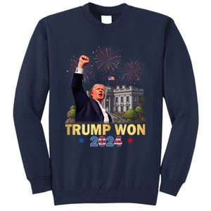 Trump Wins 2024 Presidential Election 2024 Donald Trump Wins Us Presidency Tall Sweatshirt