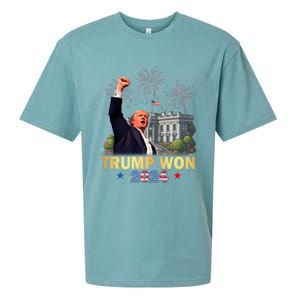 Trump Wins 2024 Presidential Election 2024 Donald Trump Wins Us Presidency Sueded Cloud Jersey T-Shirt