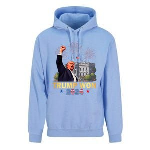 Trump Wins 2024 Presidential Election 2024 Donald Trump Wins Us Presidency Unisex Surf Hoodie