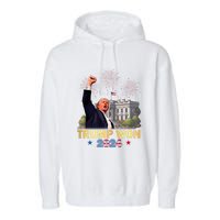 Trump Wins 2024 Presidential Election 2024 Donald Trump Wins Us Presidency Garment-Dyed Fleece Hoodie