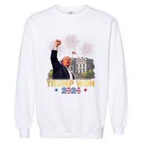 Trump Wins 2024 Presidential Election 2024 Donald Trump Wins Us Presidency Garment-Dyed Sweatshirt