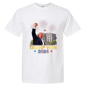 Trump Wins 2024 Presidential Election 2024 Donald Trump Wins Us Presidency Garment-Dyed Heavyweight T-Shirt