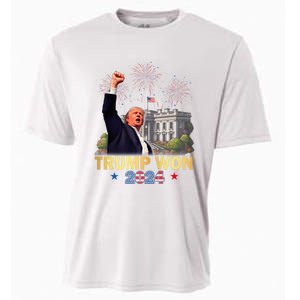 Trump Wins 2024 Presidential Election 2024 Donald Trump Wins Us Presidency Cooling Performance Crew T-Shirt