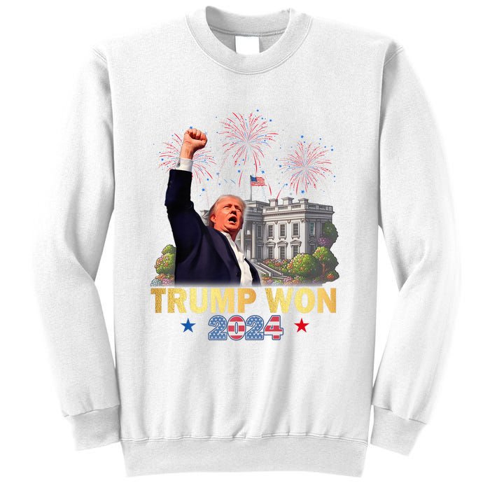 Trump Wins 2024 Presidential Election 2024 Donald Trump Wins Us Presidency Sweatshirt