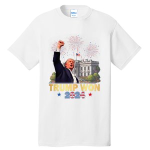 Trump Wins 2024 Presidential Election 2024 Donald Trump Wins Us Presidency Tall T-Shirt