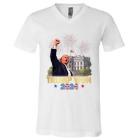 Trump Wins 2024 Presidential Election 2024 Donald Trump Wins Us Presidency V-Neck T-Shirt