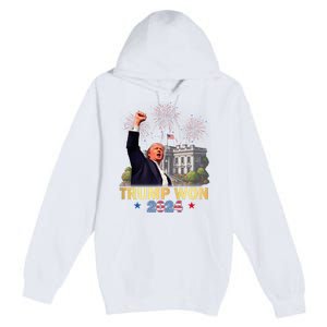 Trump Wins 2024 Presidential Election 2024 Donald Trump Wins Us Presidency Premium Pullover Hoodie