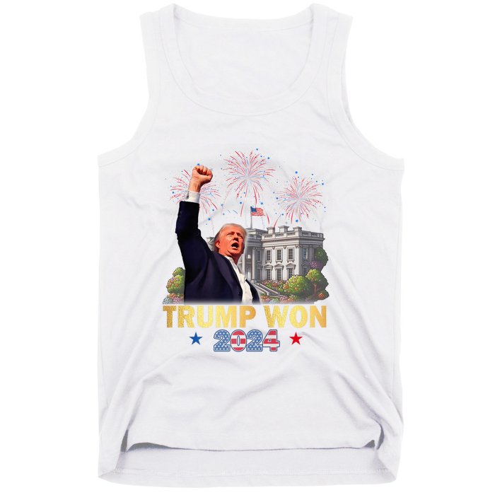 Trump Wins 2024 Presidential Election 2024 Donald Trump Wins Us Presidency Tank Top