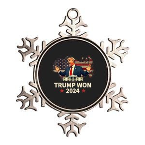 Trump Wins 2024 Presidential Election 2024 Donald Trump Wins Us Presidency Metallic Star Ornament