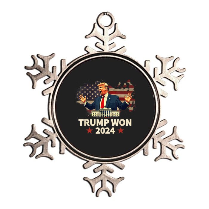 Trump Wins 2024 Presidential Election 2024 Donald Trump Wins Us Presidency Metallic Star Ornament