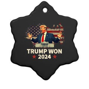 Trump Wins 2024 Presidential Election 2024 Donald Trump Wins Us Presidency Ceramic Star Ornament