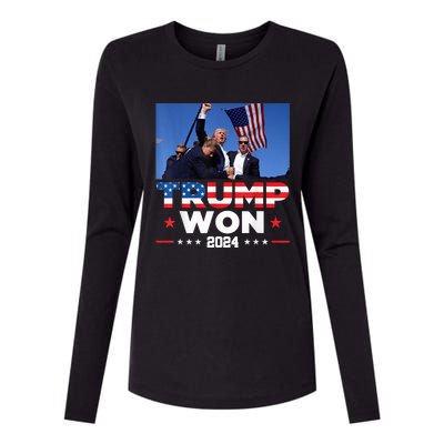 Trump Wins 2024 Presidential Election 2024 Donald Trump Wins Us Presidency Womens Cotton Relaxed Long Sleeve T-Shirt