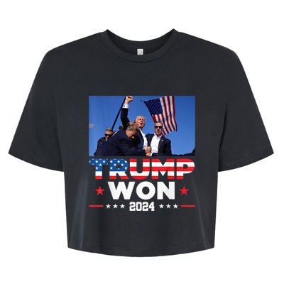 Trump Wins 2024 Presidential Election 2024 Donald Trump Wins Us Presidency Bella+Canvas Jersey Crop Tee