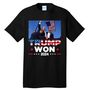 Trump Wins 2024 Presidential Election 2024 Donald Trump Wins Us Presidency Tall T-Shirt