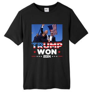 Trump Wins 2024 Presidential Election 2024 Donald Trump Wins Us Presidency Tall Fusion ChromaSoft Performance T-Shirt