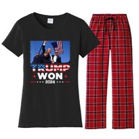 Trump Wins 2024 Presidential Election 2024 Donald Trump Wins Us Presidency Women's Flannel Pajama Set