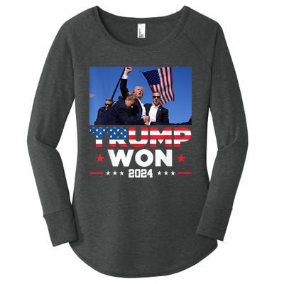 Trump Wins 2024 Presidential Election 2024 Donald Trump Wins Us Presidency Women's Perfect Tri Tunic Long Sleeve Shirt