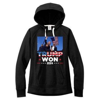 Trump Wins 2024 Presidential Election 2024 Donald Trump Wins Us Presidency Women's Fleece Hoodie