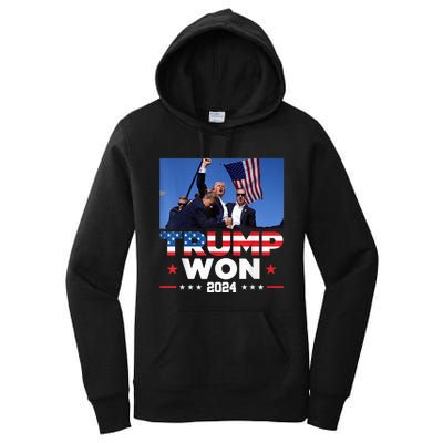 Trump Wins 2024 Presidential Election 2024 Donald Trump Wins Us Presidency Women's Pullover Hoodie