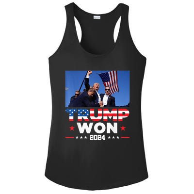 Trump Wins 2024 Presidential Election 2024 Donald Trump Wins Us Presidency Ladies PosiCharge Competitor Racerback Tank