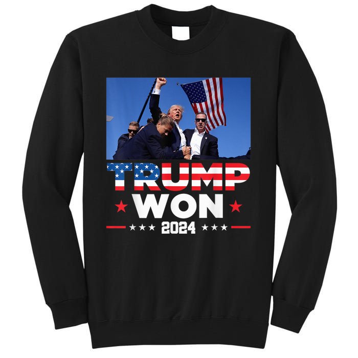 Trump Wins 2024 Presidential Election 2024 Donald Trump Wins Us Presidency Tall Sweatshirt