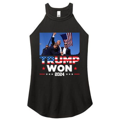 Trump Wins 2024 Presidential Election 2024 Donald Trump Wins Us Presidency Women's Perfect Tri Rocker Tank