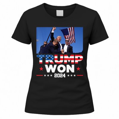 Trump Wins 2024 Presidential Election 2024 Donald Trump Wins Us Presidency Women's T-Shirt