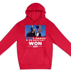 Trump Wins 2024 Presidential Election 2024 Donald Trump Wins Us Presidency Premium Pullover Hoodie