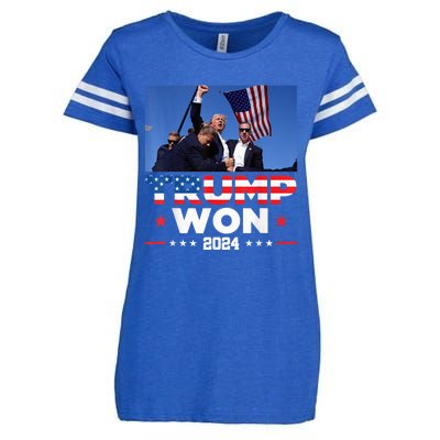 Trump Wins 2024 Presidential Election 2024 Donald Trump Wins Us Presidency Enza Ladies Jersey Football T-Shirt