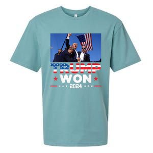 Trump Wins 2024 Presidential Election 2024 Donald Trump Wins Us Presidency Sueded Cloud Jersey T-Shirt